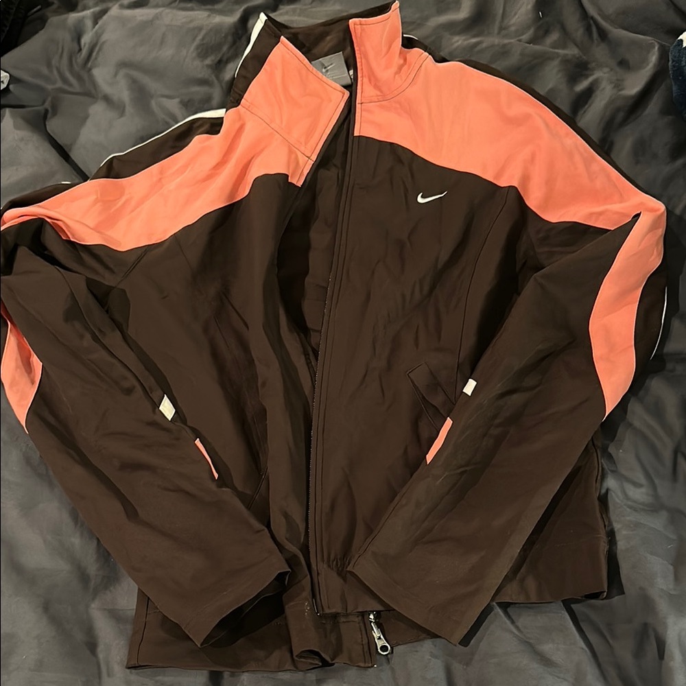 Nike Black and Pink Ski Jacket with Color Blocking